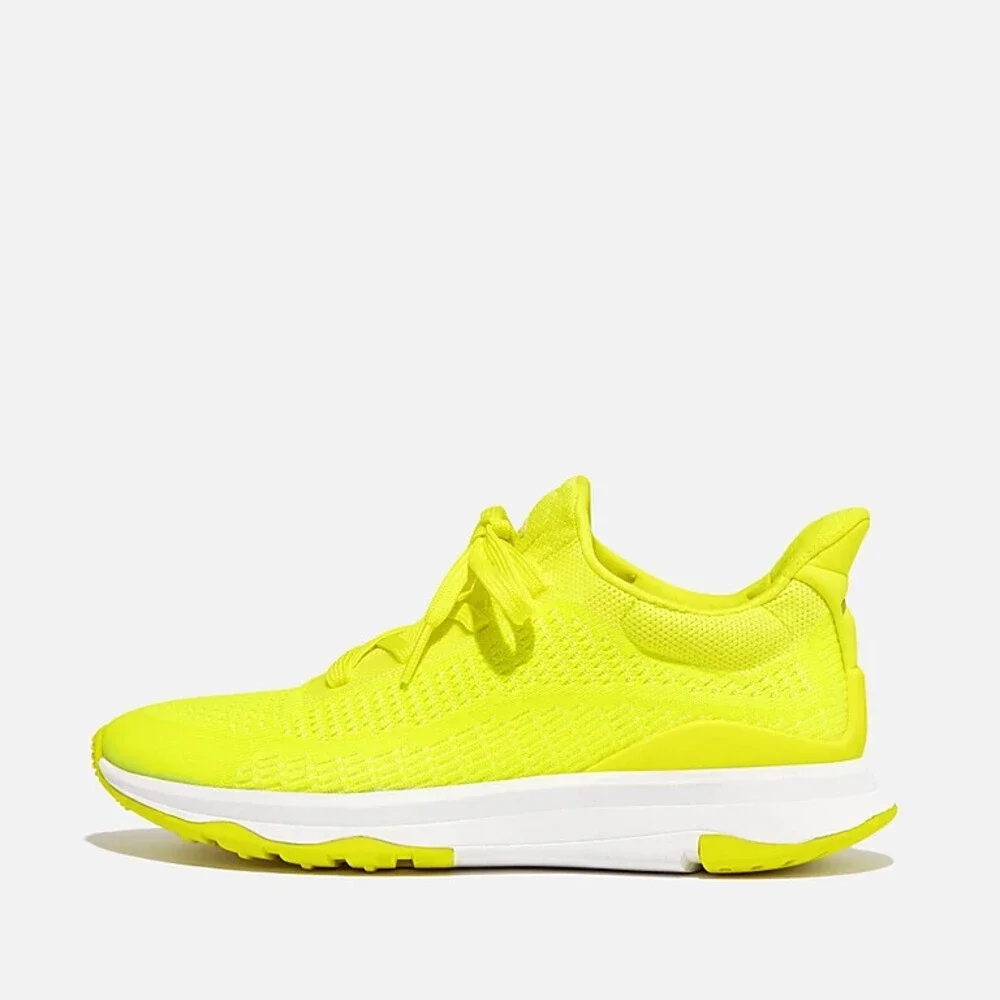 FitFlop Vitamin Sneakers Women's US 8.5 Lime Juice Knit Running Shoes ZOGG1284